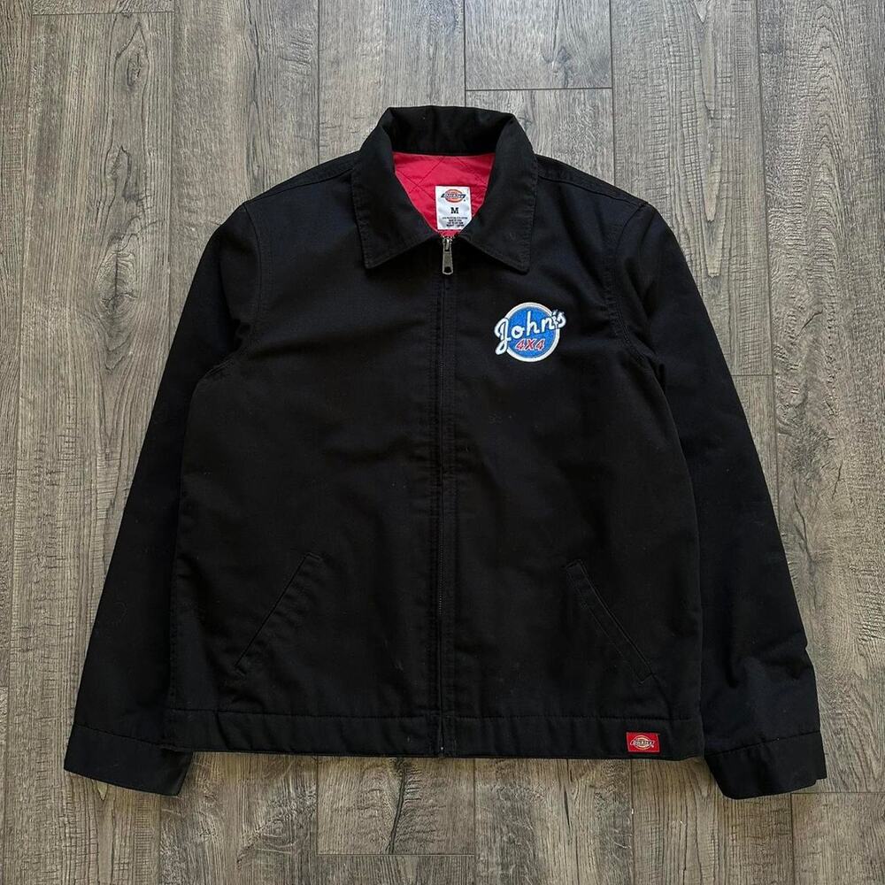 Y2K Black Cropped Dickies Embroidered John’s 4x4 Work Jacket